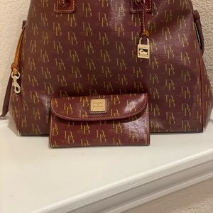 Vintage Maroon Dooney & Bourke Purse & Wallet